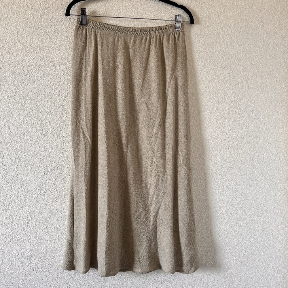 VTG Made in USA Midi Skirt Women’s 10 Beige Minimalist Modest Contemporary boho